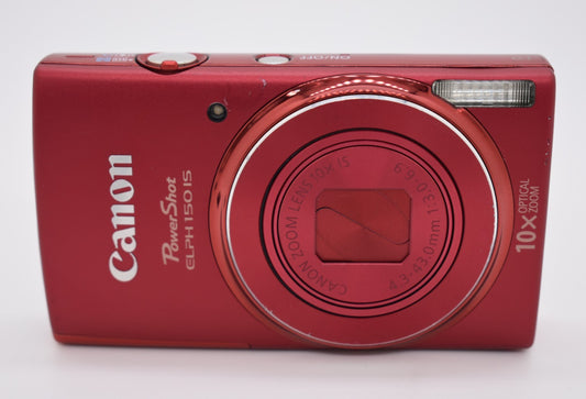 Canon PowerShot ELPH 150 IS Digital Camera Red 10x Zoom 20MP Bundle - TESTED ✅