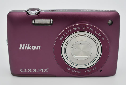 Nikon COOLPIX S4300 Plum Compact Digital Camera 16MP 6x Zoom - Bundle Tested