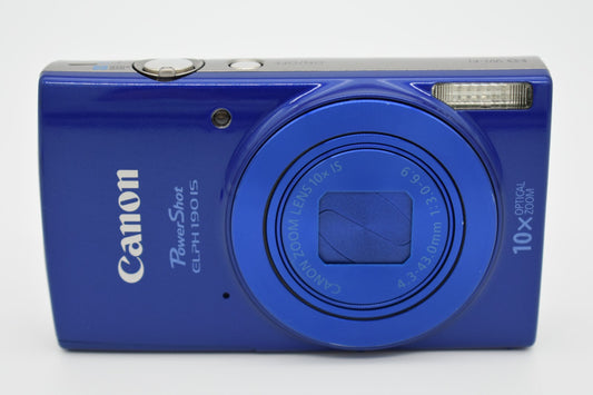 Canon PowerShot ELPH 190 IS Blue Digital Camera 20MP 10X Zoom Wi-Fi - TESTED