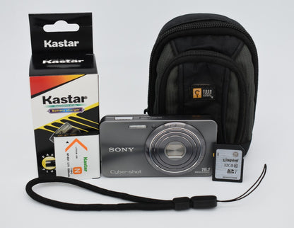 Sony Cyber-Shot DSC-W570 Silver 5x Zoom 16.1MP - English Menu - Bundle Tested
