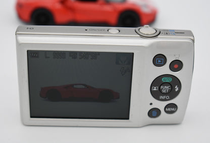 Canon PowerShot ELPH 180 Silver Digital Camera 20MP 8x Zoom - Bundle Tested