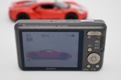 Sony Cyber-Shot DSC-W570 Silver 5x Zoom 16.1MP - English Menu - Bundle Tested