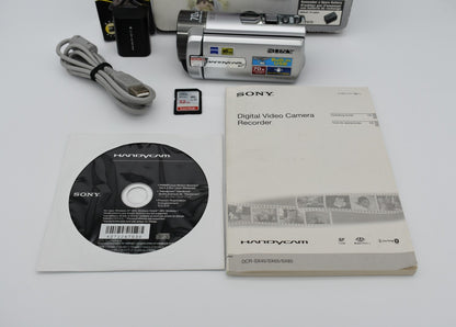 Sony Handycam DCR-SX85 Silver Video Digital Camcorder 70x Zoom Bundle - TESTED