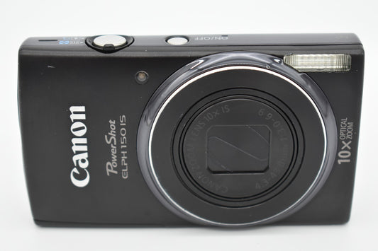 Canon PowerShot ELPH 150 IS Black Digital Camera 10x Zoom 20MP Bundle - TESTED ✅