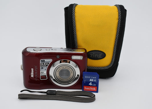 Nikon Digital Camera Coolpix L20 10.1MP Red - Tested Fully Functional ✅