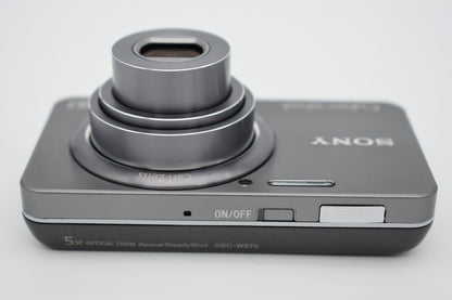 Sony Cyber-Shot DSC-W570 Silver 5x Zoom 16.1MP - English Menu - Bundle Tested