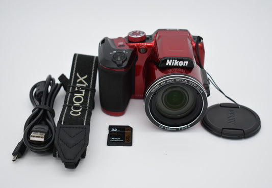 Nikon COOLPIX B500 Digital Camera Red 16MP 40X Wide Optical Zoom - Tested ✅