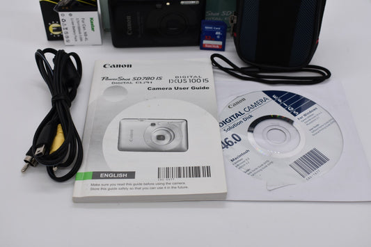Canon PowerShot SD780 IS 12.1MP Black Compact Digital Camera  - Bundle Tested