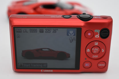 Canon PowerShot ELPH 300 HS 12.1MP Red Digital Camera Complete Bundle - TESTED ✅