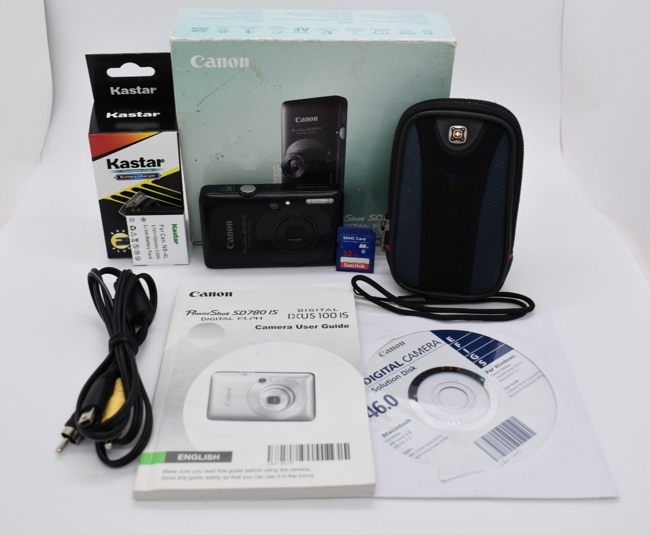 Canon PowerShot SD780 IS 12.1MP Black Compact Digital Camera  - Bundle Tested