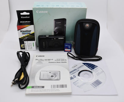 Canon PowerShot SD780 IS 12.1MP Black Compact Digital Camera  - Bundle Tested