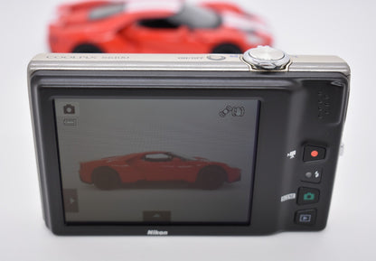 Nikon COOLPIX S6100 Digital Camera Silver 7X Wide Zoom - Bundle Fully Tested