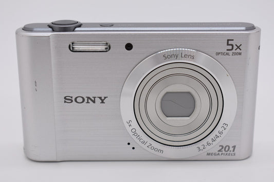 Sony Cyber-shot DSC-W800 Silver Point & Shoot Camera 20.1MP Bundle - TESTED