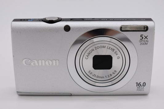 Canon PowerShot A2400 IS Silver 16.0MP Digital Camera Bundle - Fully Tested