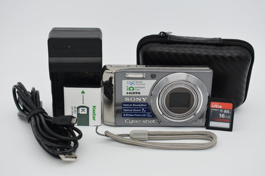 SONY Cyber-shot DSC-W370 Vintage Digital Camera Digicam 14.1MP Bundle - TESTED ✅