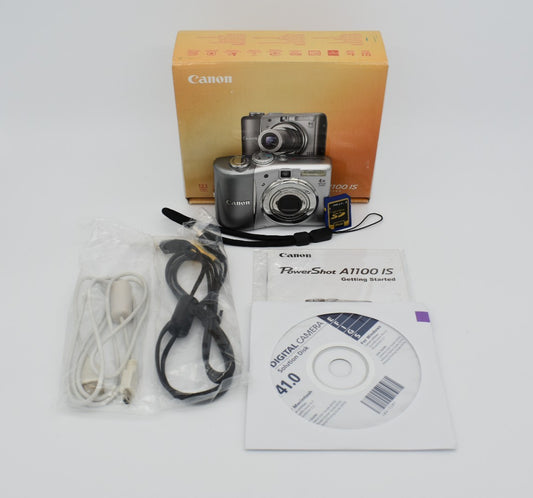 Canon PowerShot A1100 IS Silver Digital Camera Digicam 12.1MP 4x Zoom - TESTED