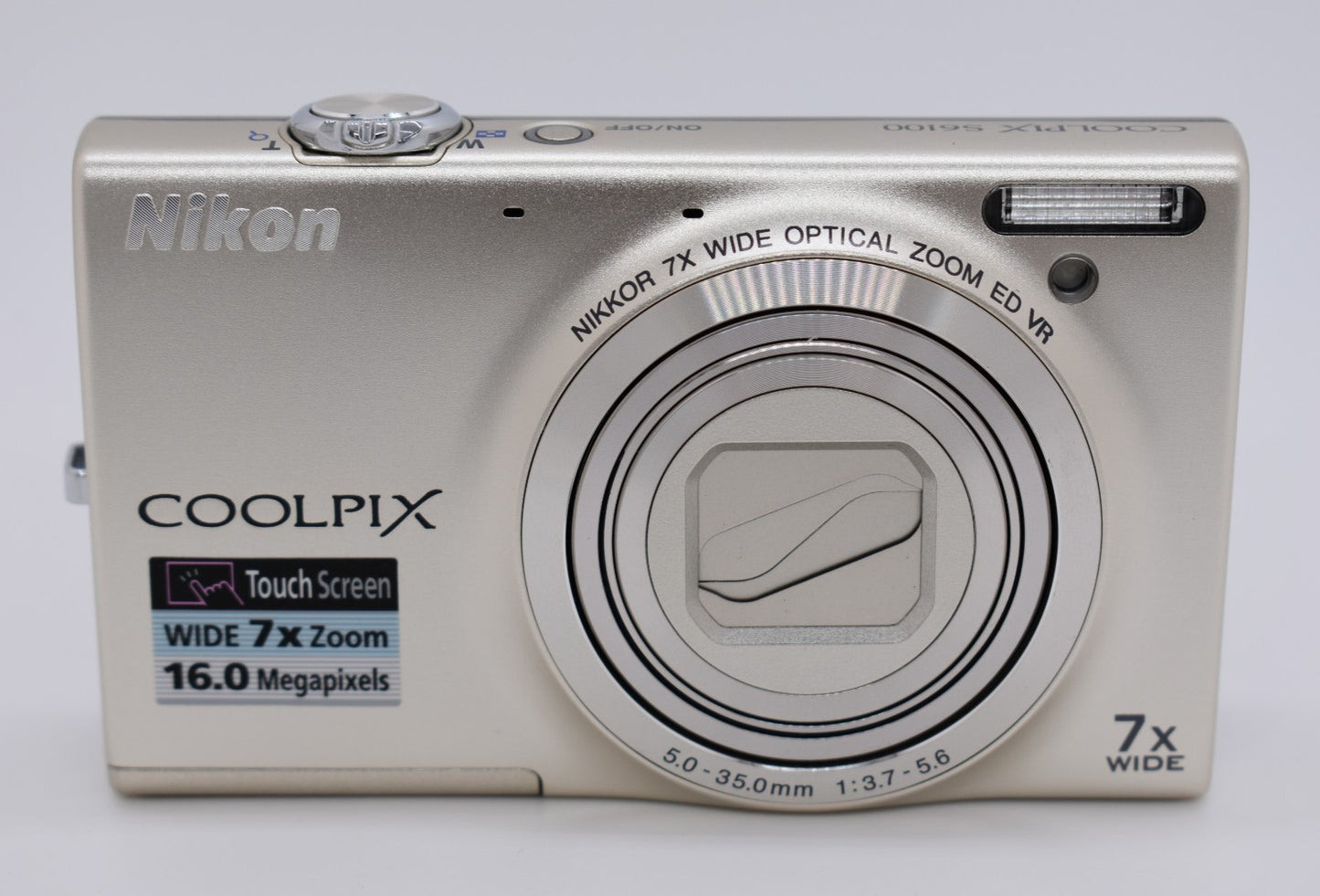 Nikon COOLPIX S6100 Digital Camera Silver 7X Wide Zoom - Bundle Fully Tested