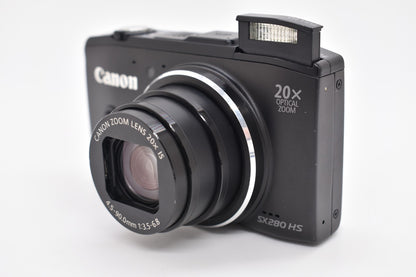 Canon PowerShot SX280 HS Black Digital Camera 12.1MP 20x Zoom Bundle - TESTED ✅