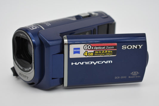 Sony DCR-SX40 Handycam Digital Video Camera Camcorder 60x Zoom - BUNDLE TESTED