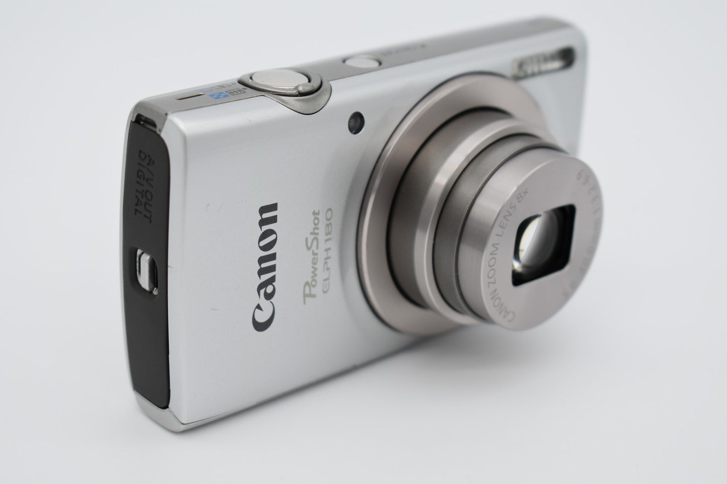 Canon PowerShot ELPH 180 Silver Digital Camera 20MP 8x Zoom - Bundle Tested