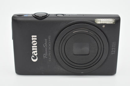 Canon PowerShot ELPH 300 HS Black Digital Camera 12.1MP 5x Zoom Bundle -TESTED ✅