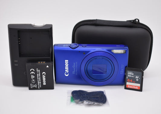Canon PowerShot ELPH 170 IS Blue Digital Camera Digicam Point Shoot - TESTED ✅