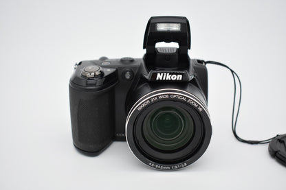 Nikon COOLPIX L310 Black Compact Digital Camera 14MP 21x Zoom Bundle - TESTED ✅