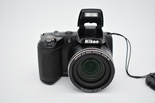 Nikon COOLPIX L310 Black Compact Digital Camera 14MP 21x Zoom Bundle - TESTED ✅