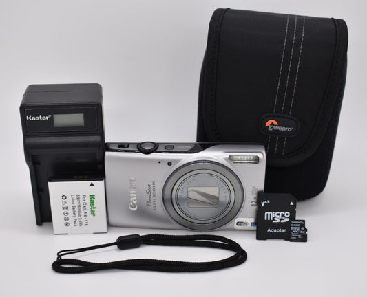 Canon Powershot ELPH 350 HS 20.2MP 12X Zoom Digital Camera Silver - TESTED ✅