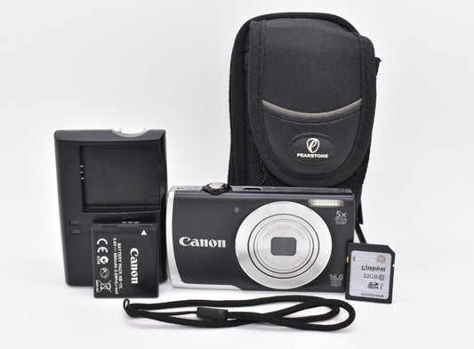 Canon PowerShot A2500 16MP Digital Camera Complete Bundle - Fully Tested Working
