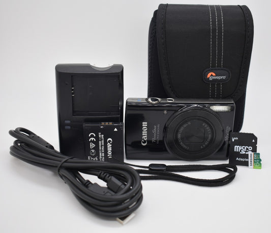 Canon PowerShot ELPH 190 IS Black Digital Camera 20MP 10X Zoom Wi-Fi - TESTED ✅