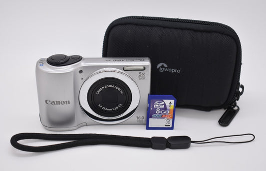 Canon PowerShot A810 Silver Digital Camera Digicam 16MP 5x Zoom Bundle - TESTED