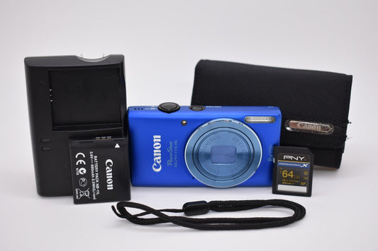 Canon PowerShot ELPH 115 IS Blue Digital Camera 16.0MP 8x Optical Zoom - Tested