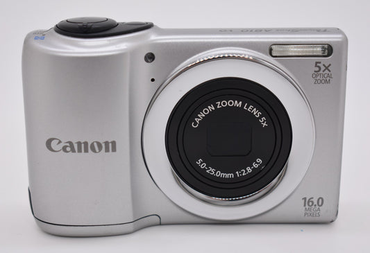 Canon PowerShot A810 Silver Digital Camera Digicam 16MP 5x Zoom Bundle - TESTED