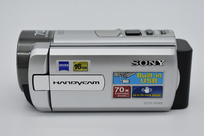 Sony Handycam DCR-SX85 Silver Video Digital Camcorder 70x Zoom Bundle - TESTED