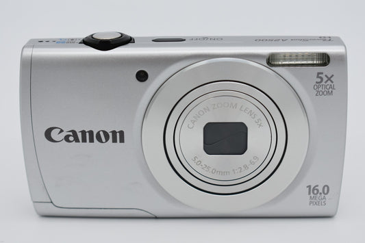 Canon PowerShot A2500 Silver Digital Camera 5X Optical Zoom Complete - TESTED ✅