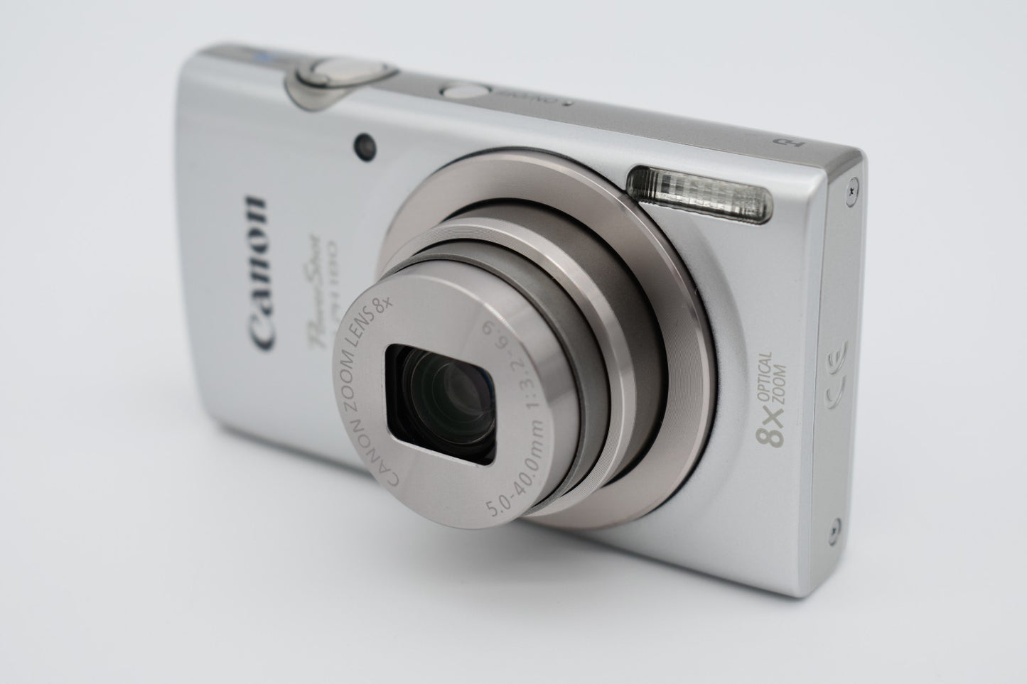 Canon PowerShot ELPH 180 Silver Digital Camera 20MP 8x Zoom - Bundle Tested