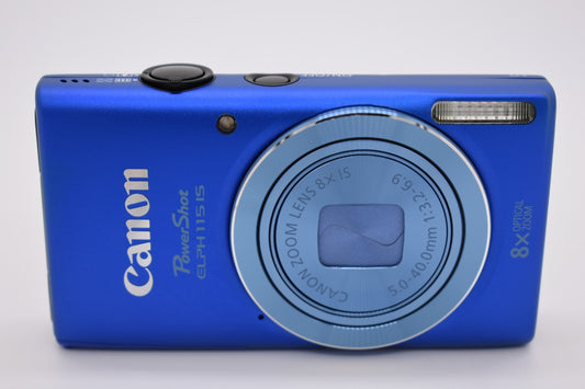 Canon PowerShot ELPH 115 IS Blue Digital Camera 16.0MP 8x Optical Zoom - Tested