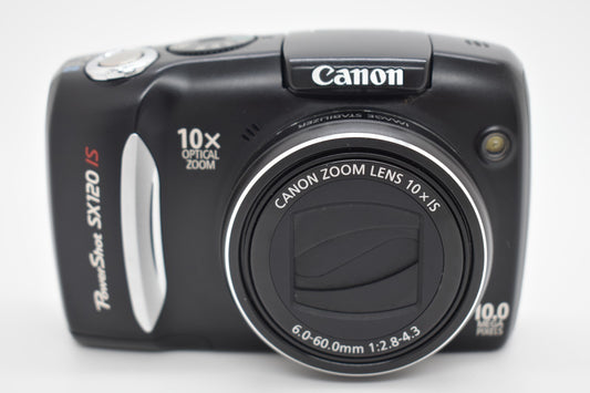 CANON PowerShot SX120 IS Black Compact Digital Camera 10MP 10x Zoom - TESTED ✅