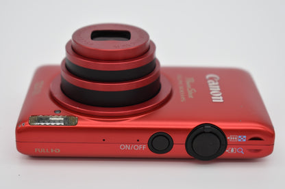 Canon PowerShot ELPH 300 HS 12.1MP Red Digital Camera Complete Bundle - TESTED ✅