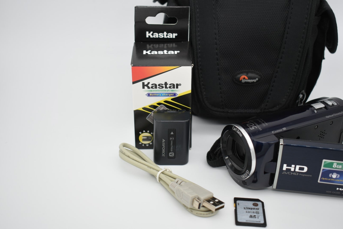 Sony Handycam HDR-CX290 Blue Handheld Full HD Video Camcorder - Bundle Tested