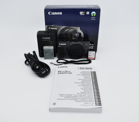 CANON PowerShot SX620 HS Black Compact Digital Camera 25X Zoom Wi-Fi - TESTED ✅