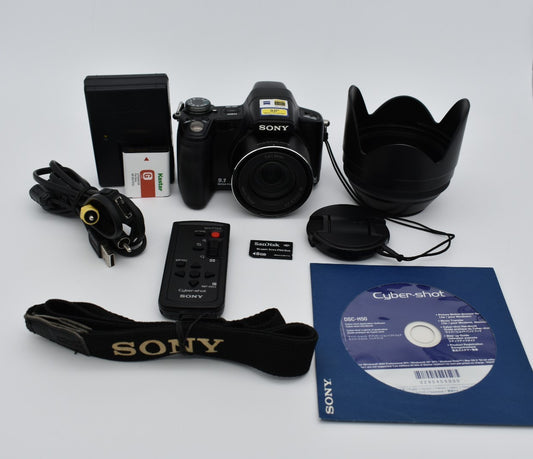 Sony Cyber-Shot DSC-H50 Black Digital Camera 9.1MP 15x Zoom NightShot - TESTED