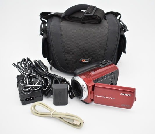 Sony Handycam DCR-SR47 Red Digital Video Camera Camcorder 60x Zoom 60GB - TESTED