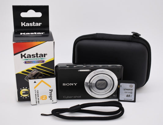 SONY Cyber-shot DSC-W530 14.1MP Digital Camera Black Bundle -English Menu Tested
