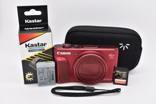 Canon PowerShot SX720 HS Red Compact Digital Camera 20.3MP WiFi Bundle - TESTED