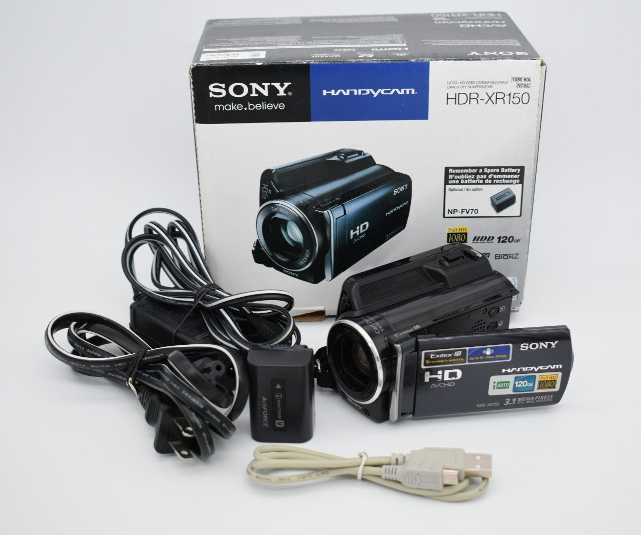 Sony Handycam HDR-XR150 Video Digital Camcorder 25x Zoom 120GB HDD - Tested