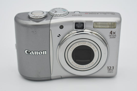 Canon PowerShot A1100 IS Silver Digital Camera Digicam 12.1MP 4x Zoom - TESTED