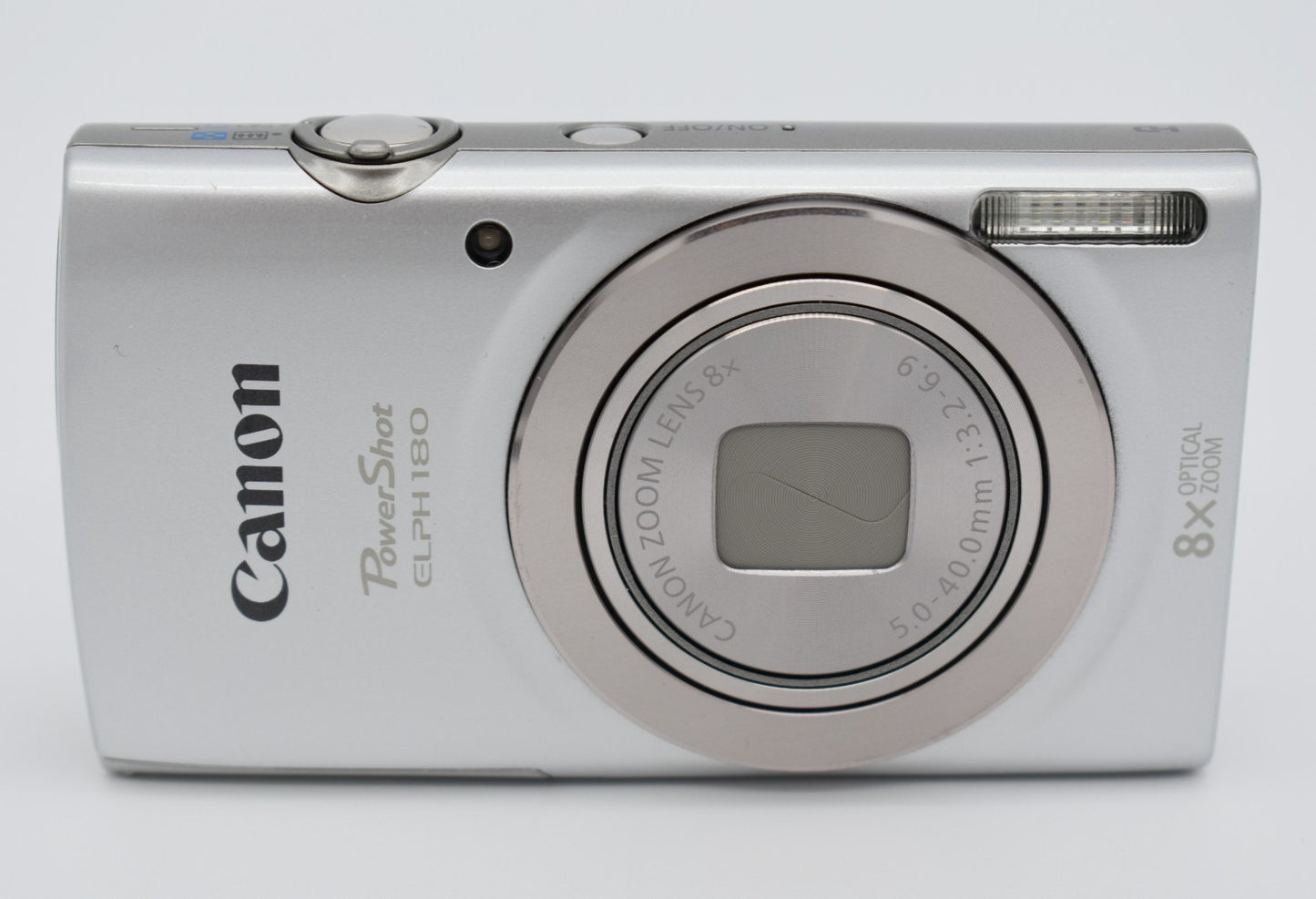 Canon PowerShot ELPH 180 Silver Digital Camera 20MP 8x Zoom - Bundle Tested