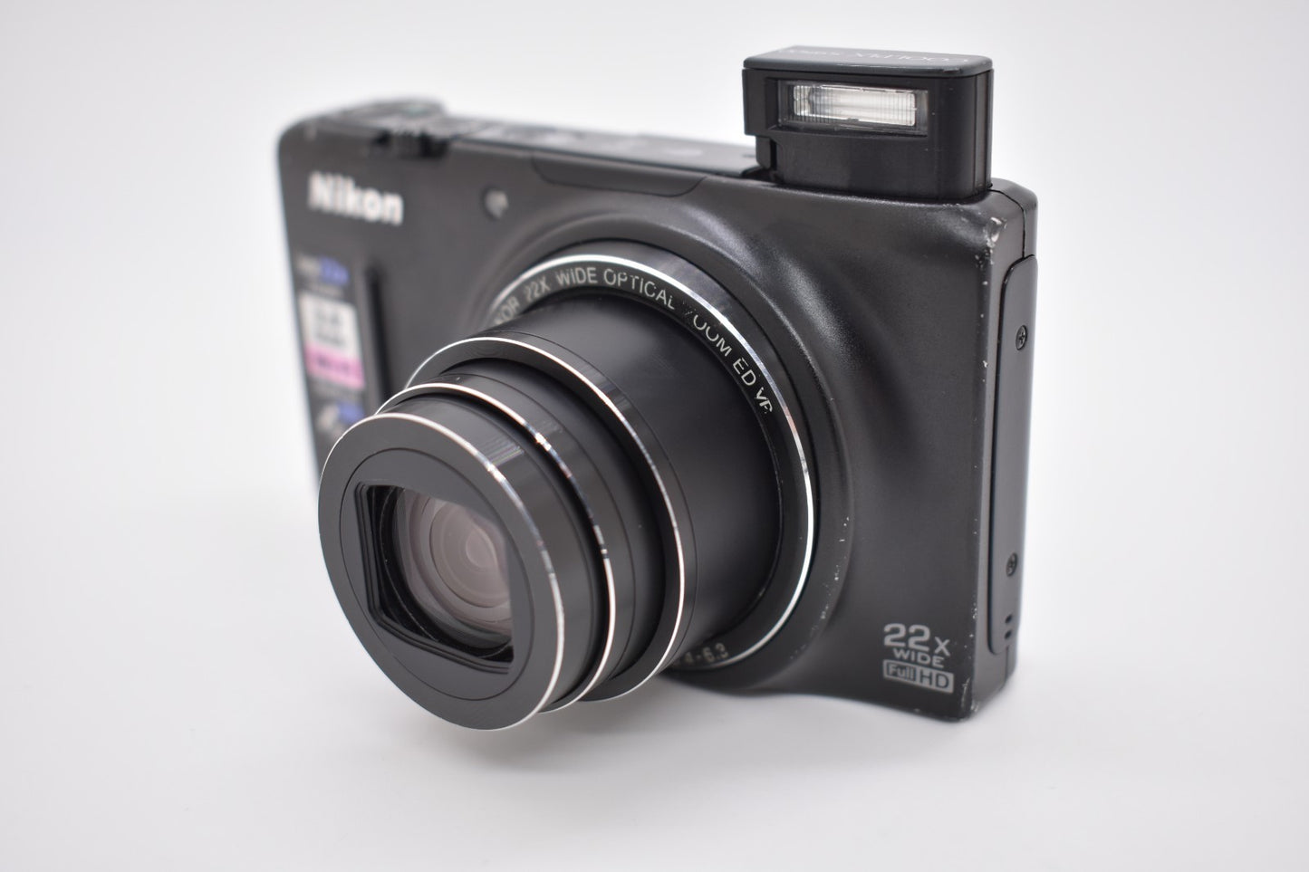 Nikon COOLPIX S9500 Black Digital Camera 18.1MP 22x Wide Zoom - Bundle Tested